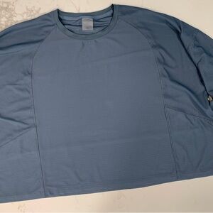 CALIA Carrie Underwood Ribbed Athletic Top XXL Light Slate Blue Long Sleeve